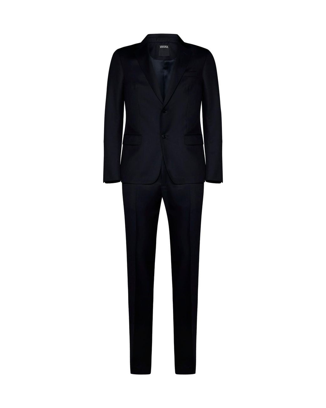 Zegna Black Wool And Mohair Single-Breasted Suit for men