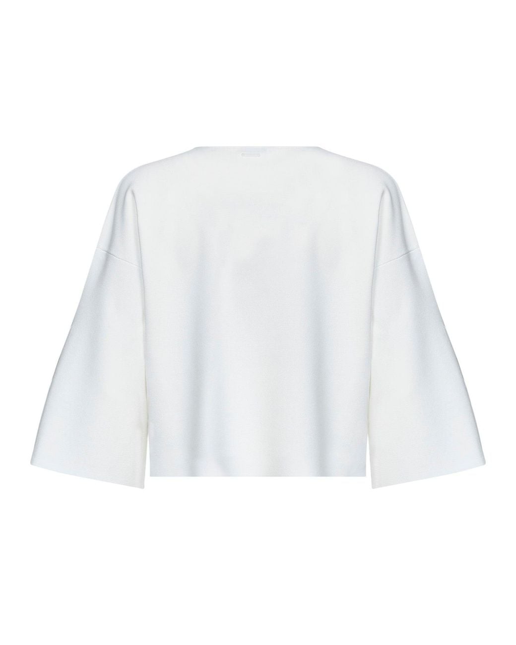 Max Mara White Viscose Crepe Mxmformo Top With Slits