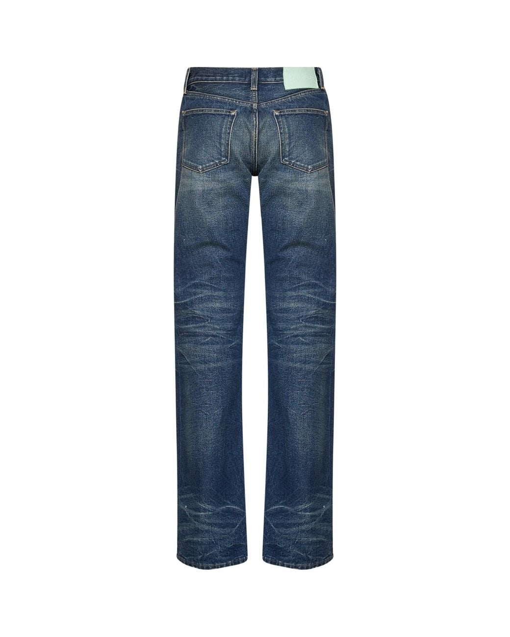 Haikure Blue Cotton Denim Star Straight-Leg Jeans