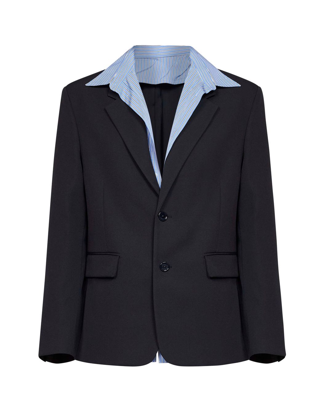 Balenciaga Blue Dark Wool Twill Hybrid Shirt Jacket for men