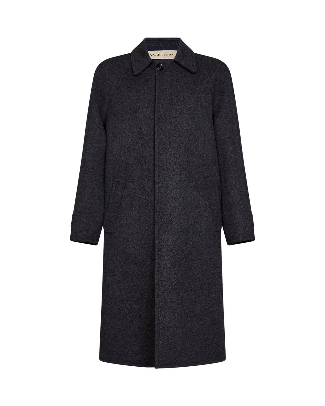Valentino Blue Dark Double Wool Single-Breasted Coat for men