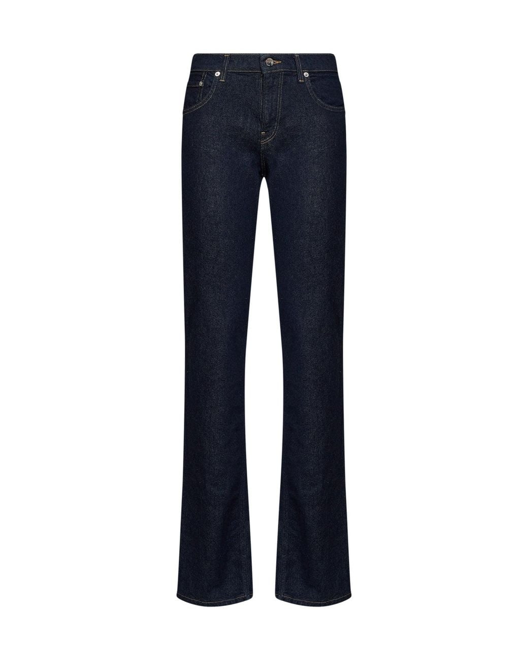 Haikure Blue Stretch Cotton Denim Chewy Jeans With Slits