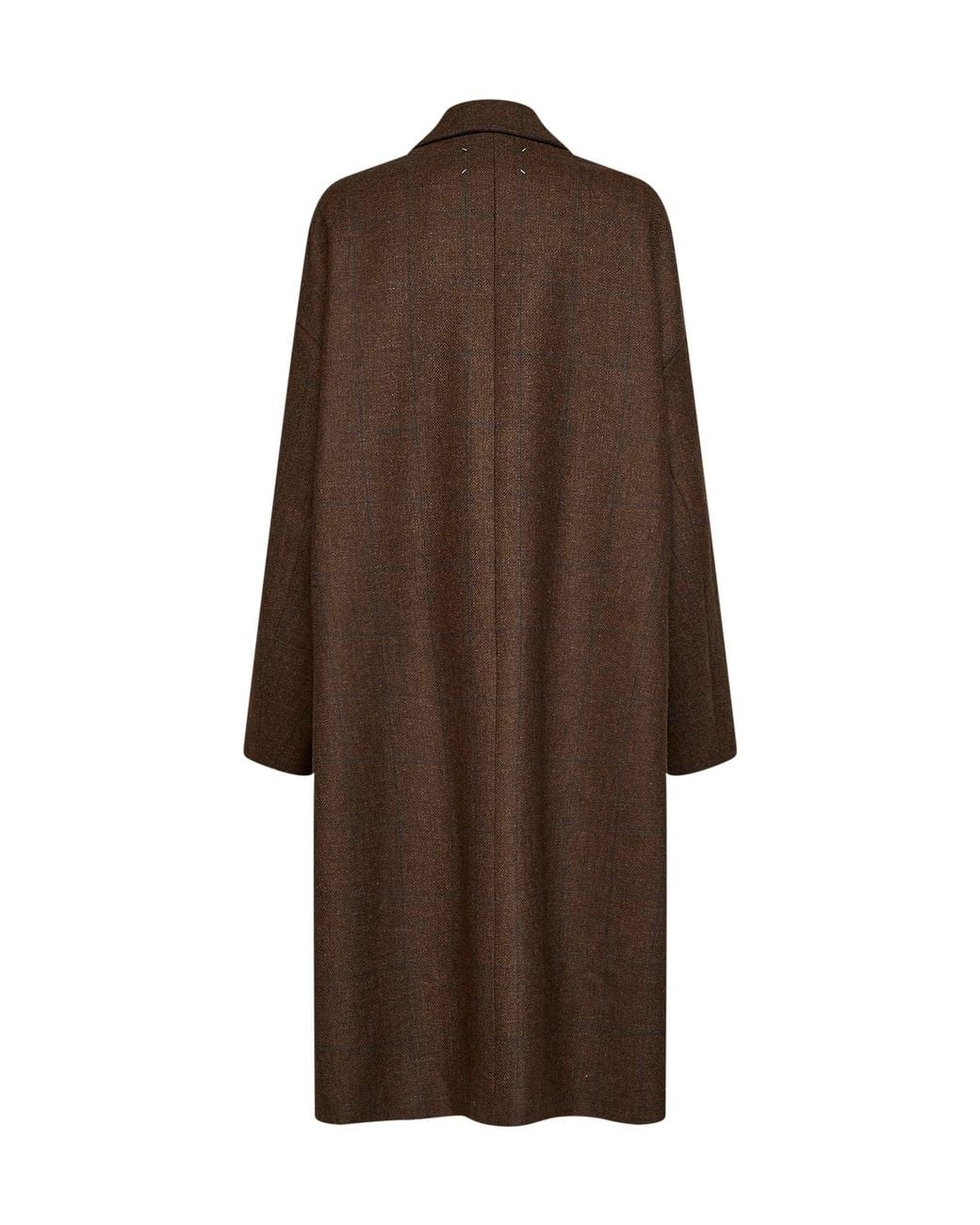 Maison Margiela Brown Check Wool Oversized Coat