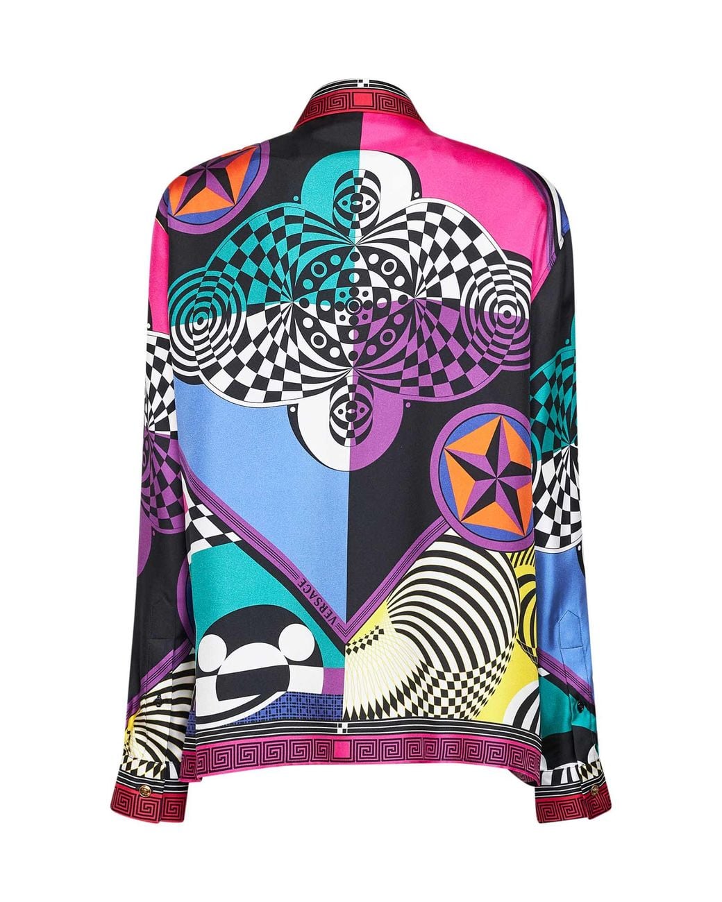 Versace White Printed Silk Twill Shirt
