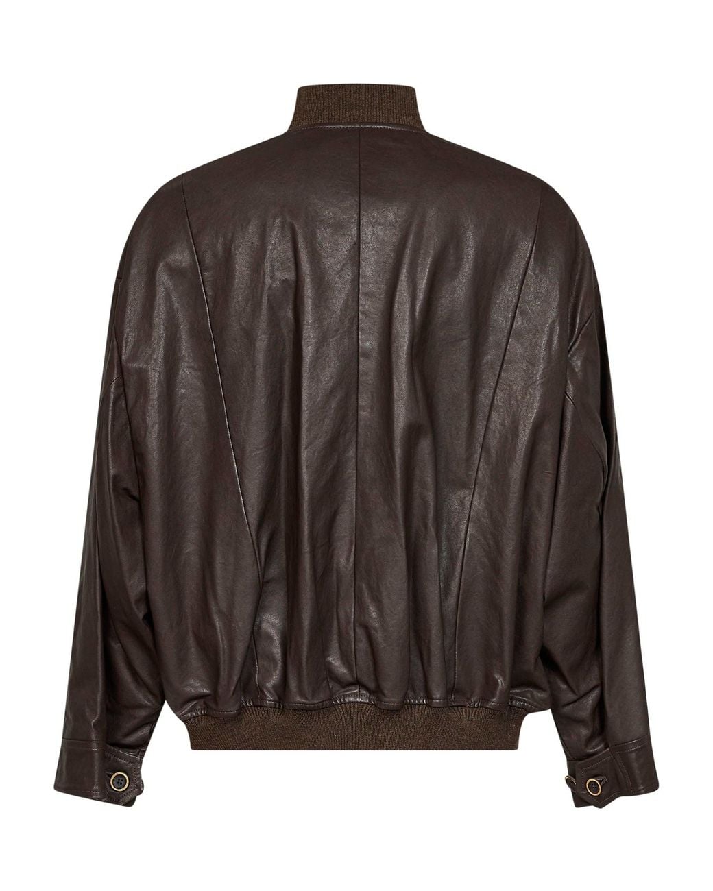 Uma Wang Brown Calf Leather Jovan Bomber Jacket for men