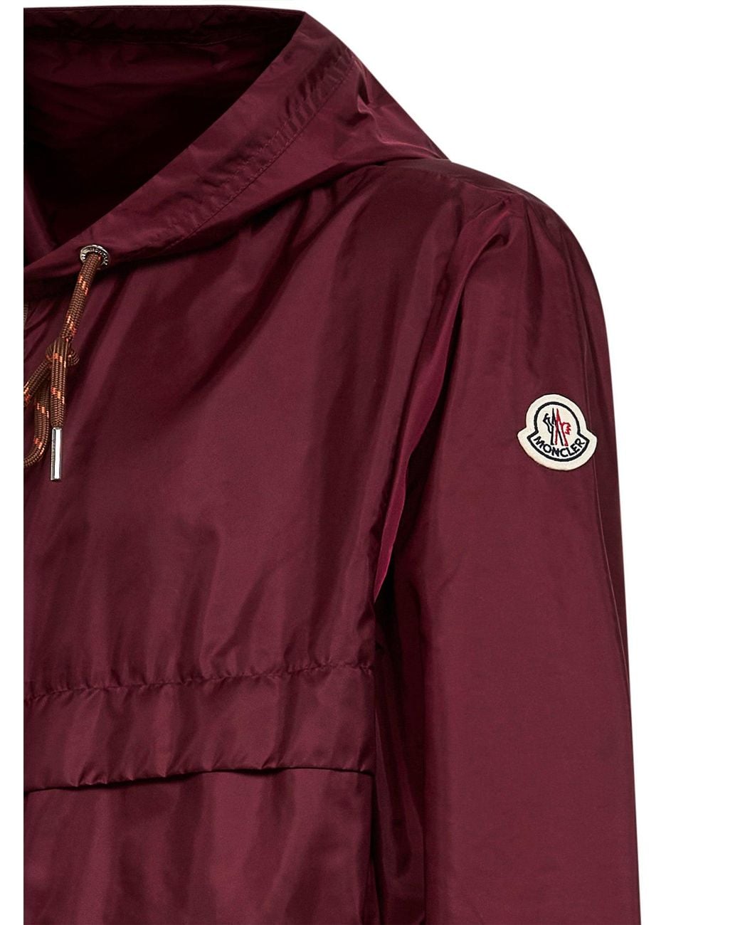 Moncler Red Burgundy Nidge Hooded Jacket for men