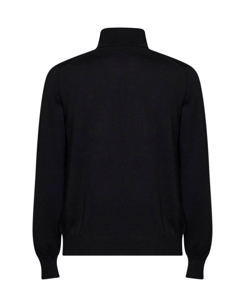 Tagliatore Black Virgin Wool Knit Miles Turtleneck Sweater for men