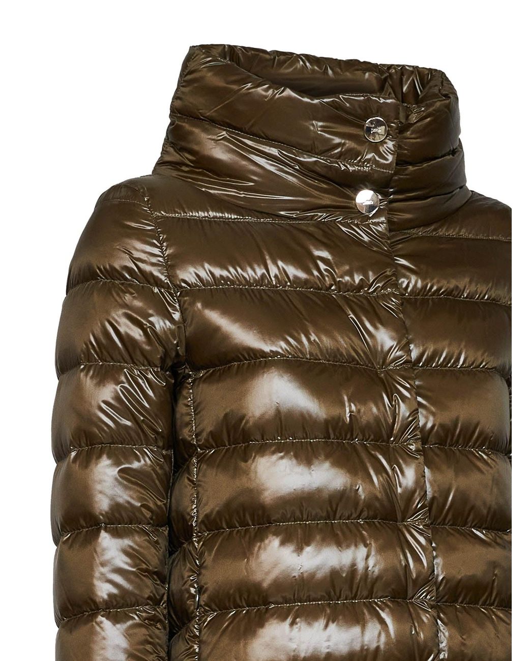 Herno Icons Green Military Ultralight Nylon Amelia A-Shape Down Jacket