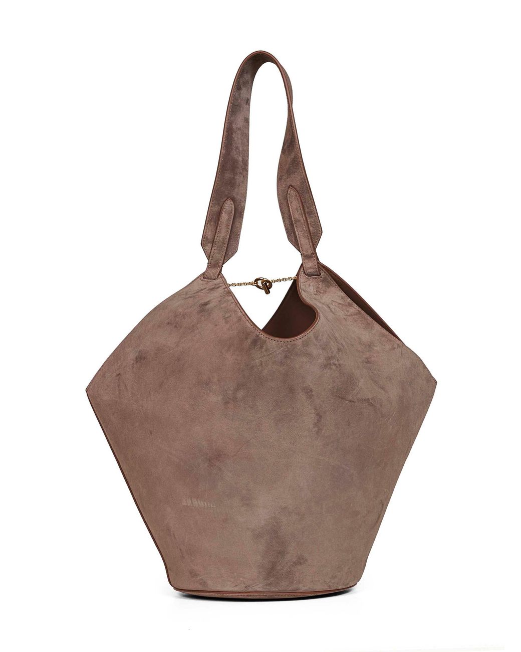 Khaite Brown Cedar Lotus Small Tote Bag
