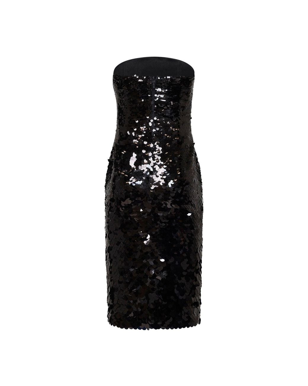 Alex Perry Black Midi Strapless Sequin Dress
