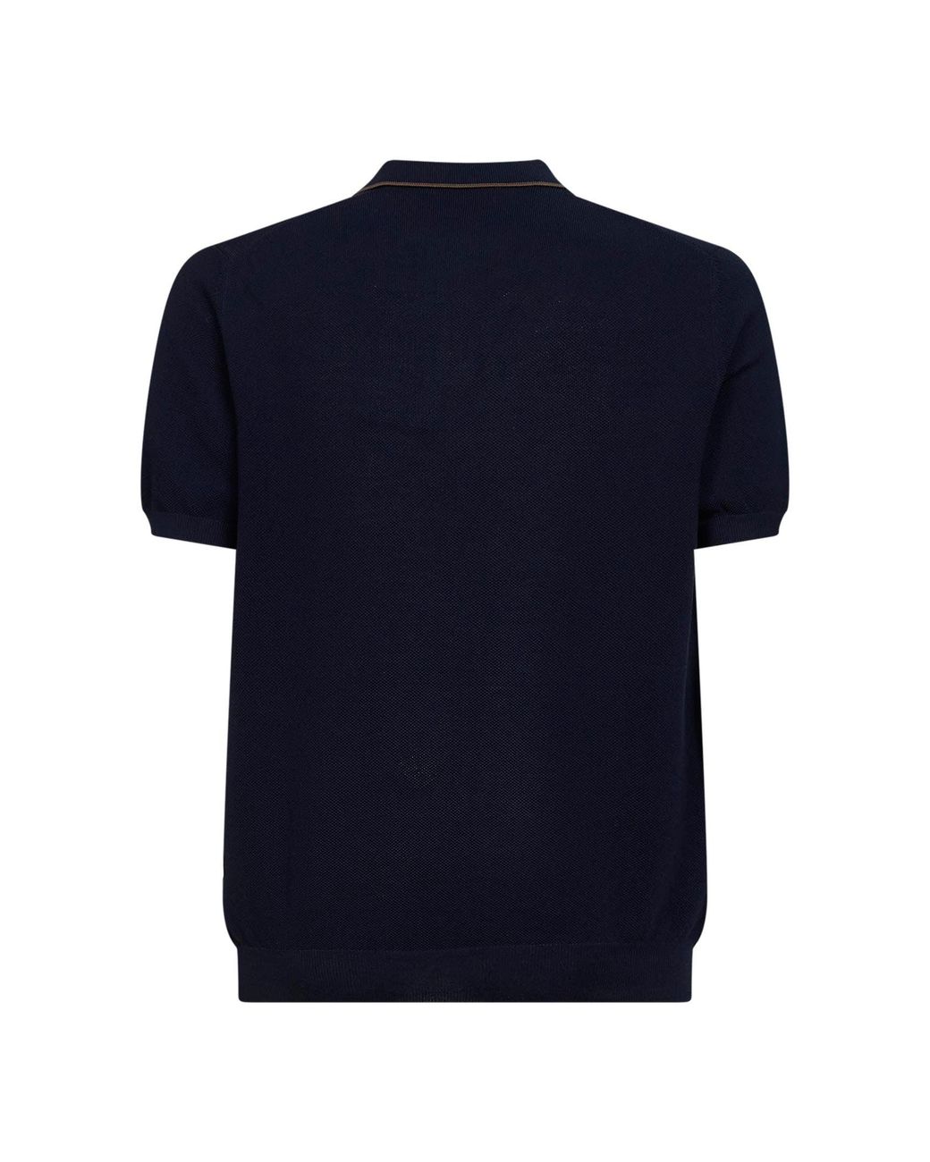 D 40 Blue Cotton Knit Polo Shirt for men