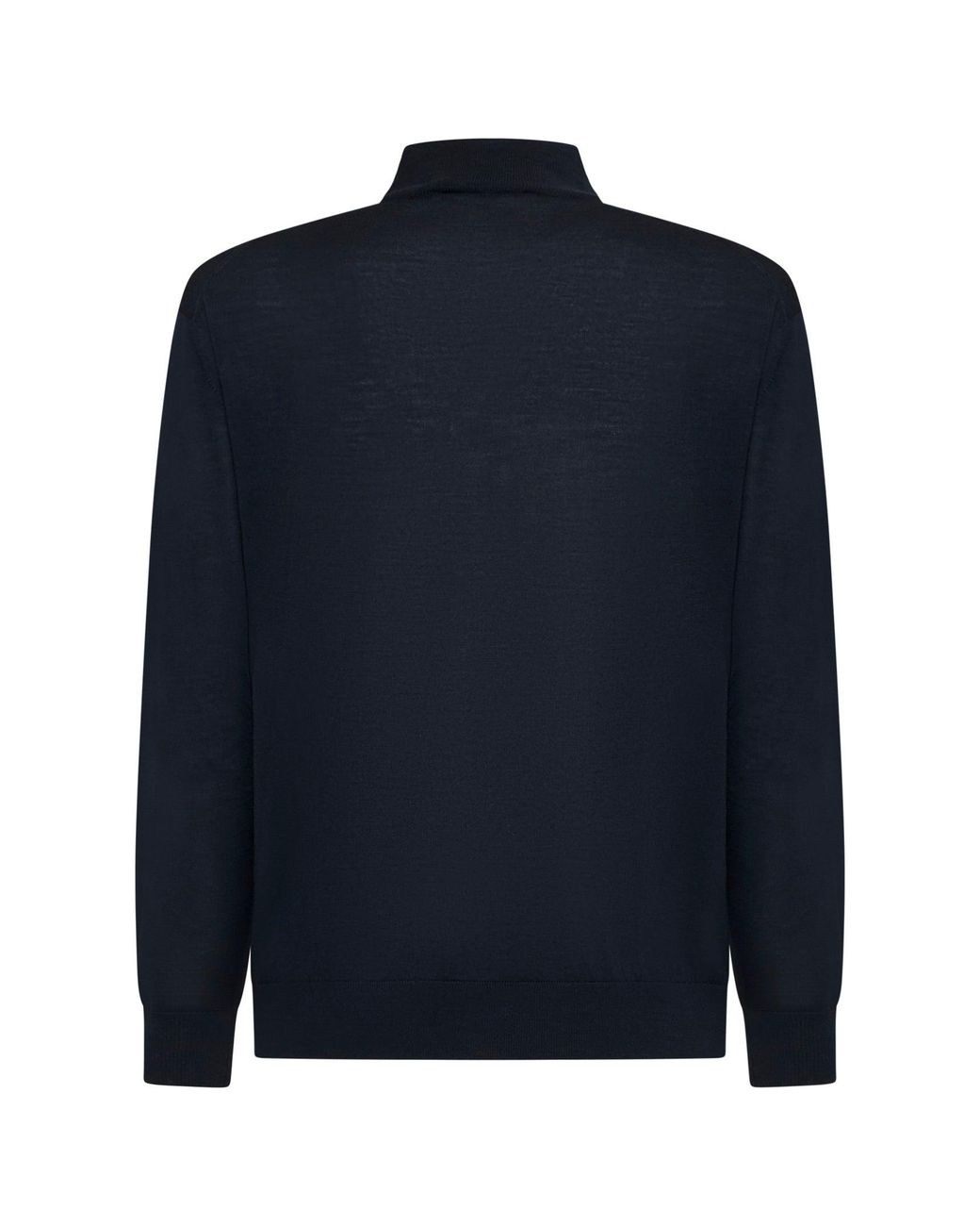 D 40 Blue Virgin Wool Mock Neck Sweater for men