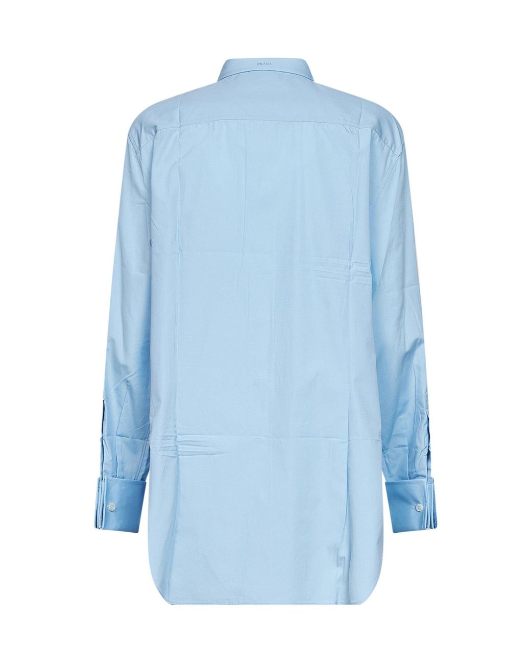 Prada Abbigliamento Blue Sky Poplin Long-Sleeved Shirt