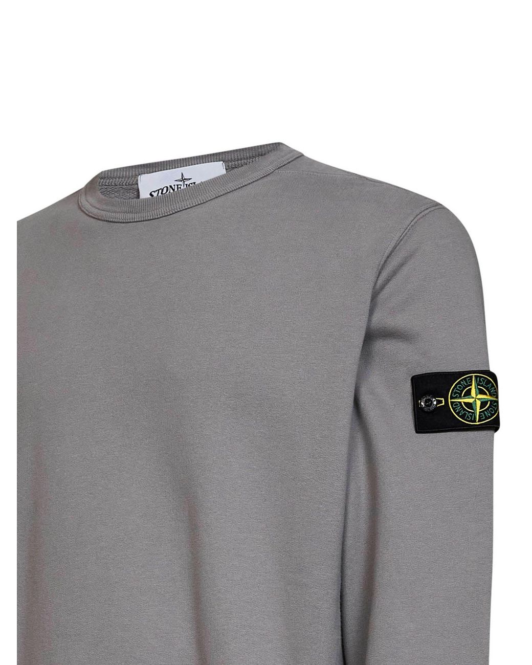 Stone Island Gray Organic Stretch Cotton Crewneck Sweatshirt for men