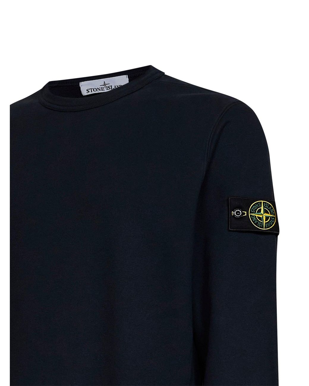 Stone Island Blue Organic Stretch Cotton Crewneck Sweatshirt for men