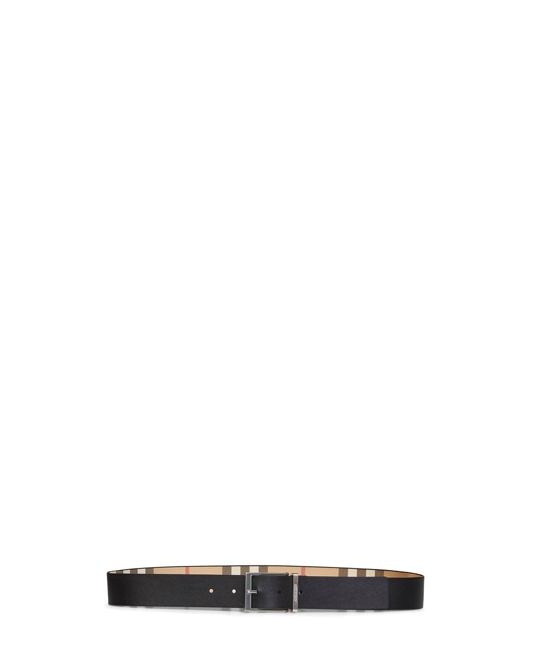 Burberry White Archive And Check Reversible Belt for men