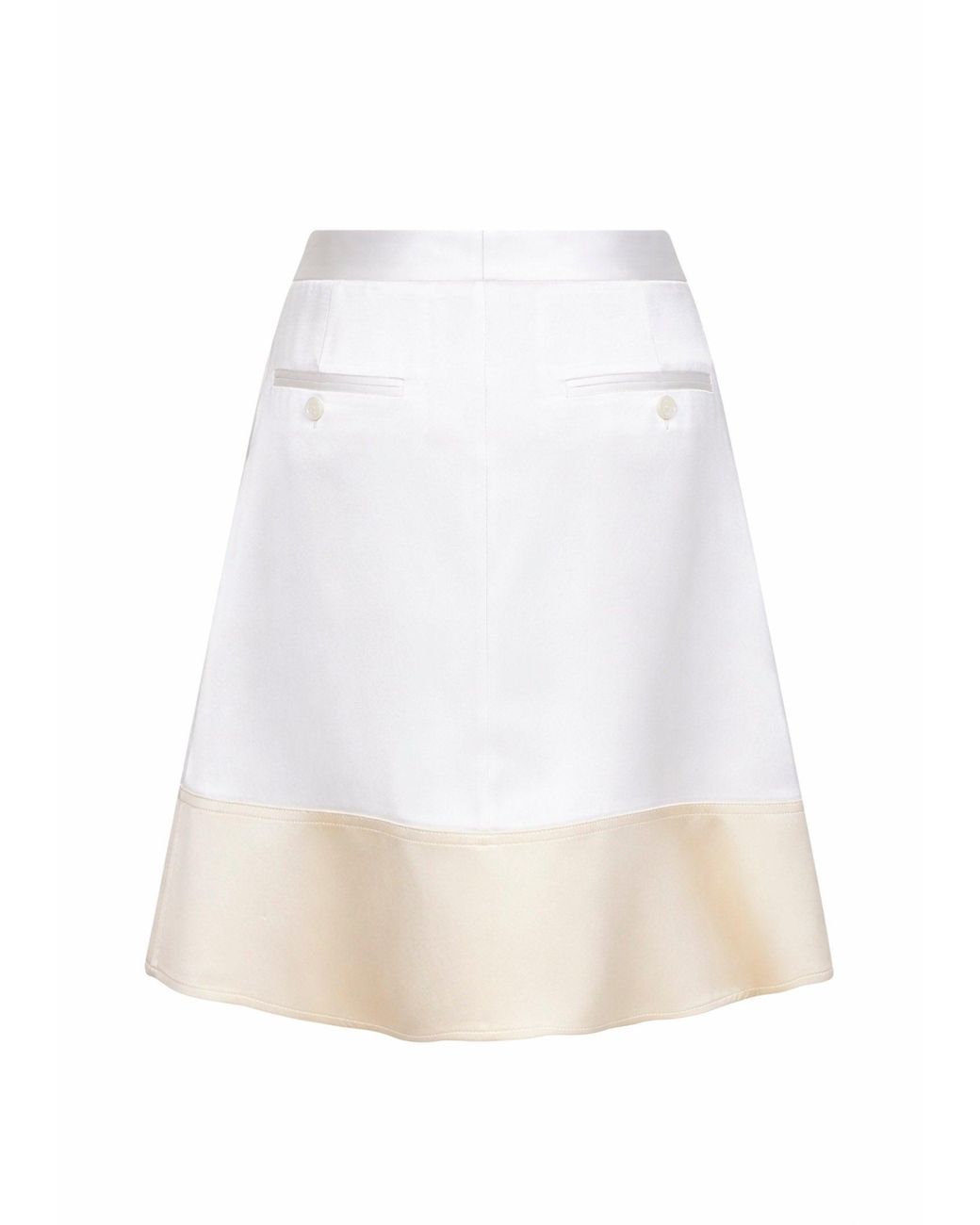 Totême White Satin Short Tuxedo-Style Skirt