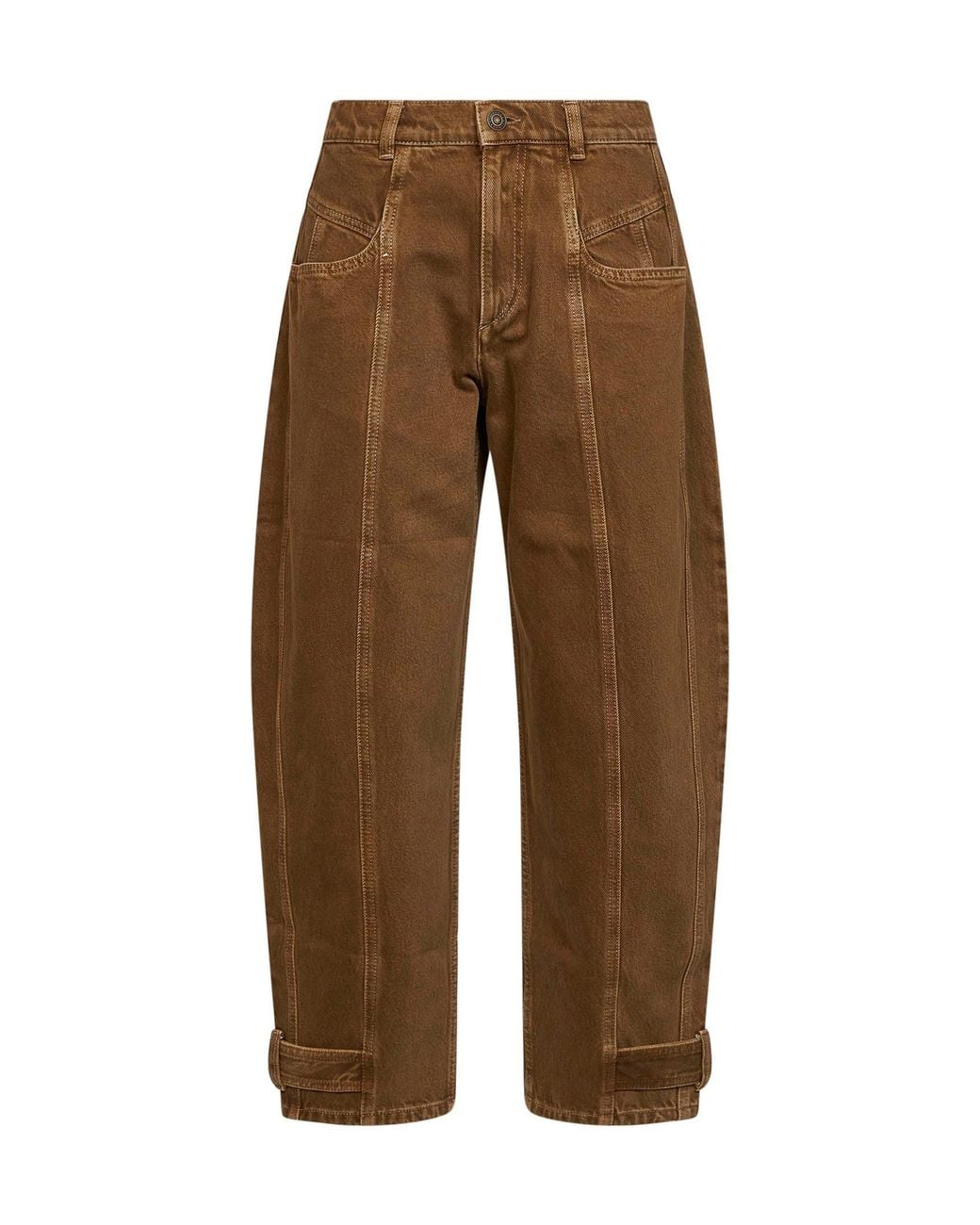 Isabel Marant Brown Cotton Denim Leya Barrel Jeans