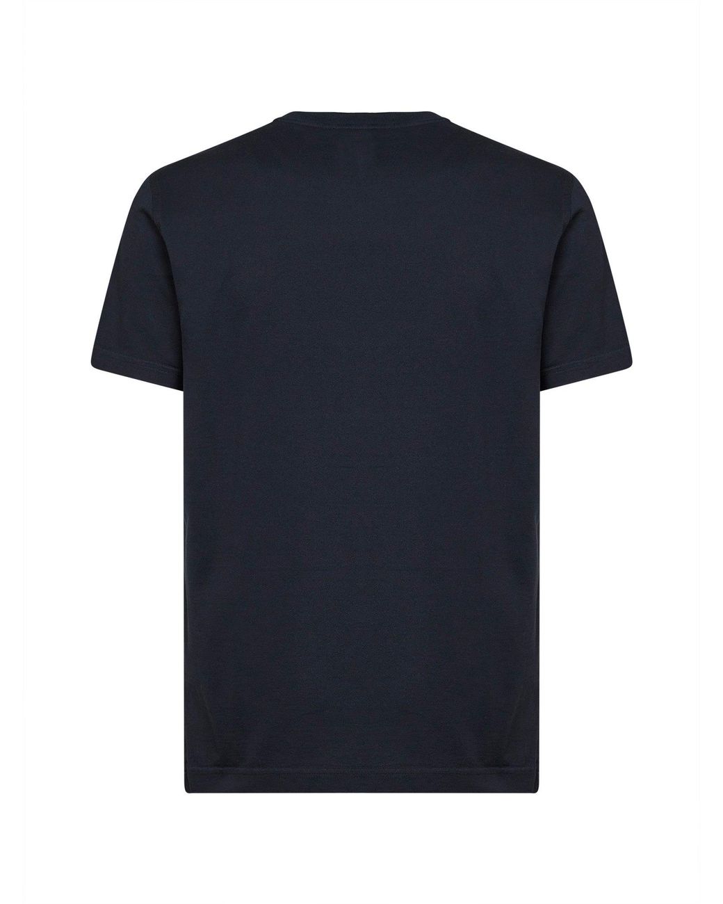 Dolce & Gabbana Blue Dark Cotton Jersey T-Shirt With Logo Label for men