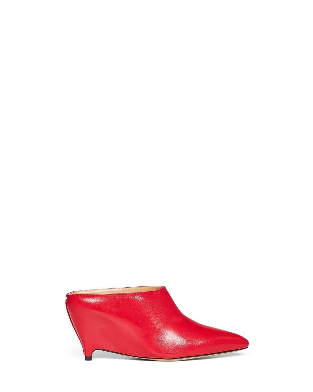 Maison Margiela Red Leather Heel-Less Mules
