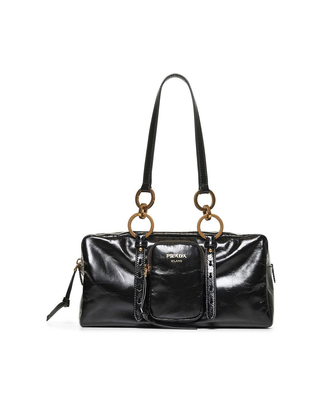 バッグ・カバンその他 PRADA MEDIUM BLACK LEATHER DANGLE BAG Black Prada Dangle medium leather top-handle bag | PRADA