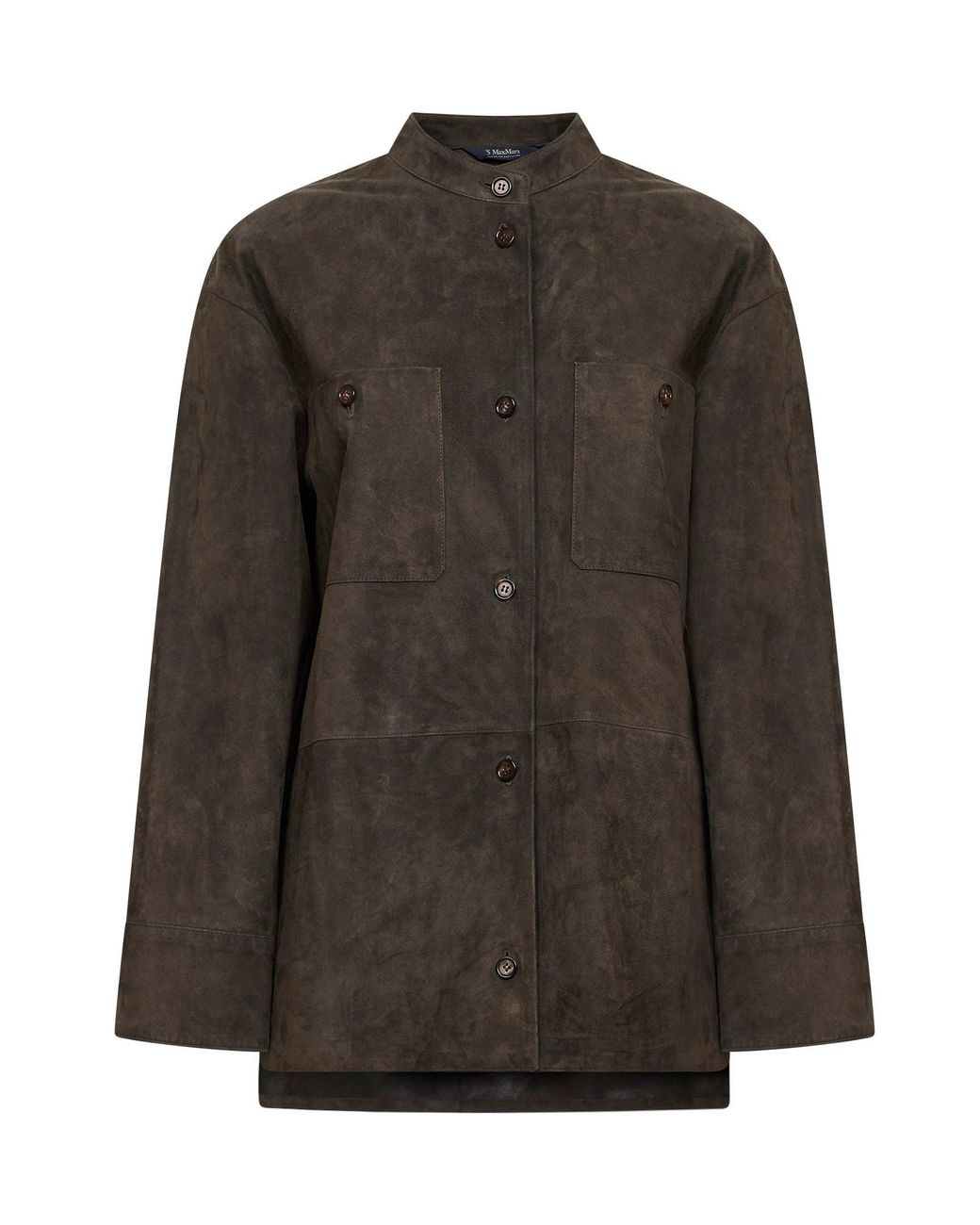 Max Mara Brown Suede Leather Smmelodia Midi Jacket
