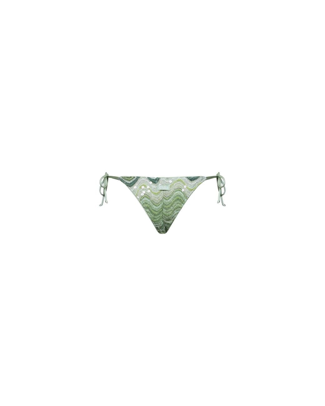 Mc2 Saint Barth Green Sequin Wave Rachel Knit Marielle Brazilian Bikini Bottom