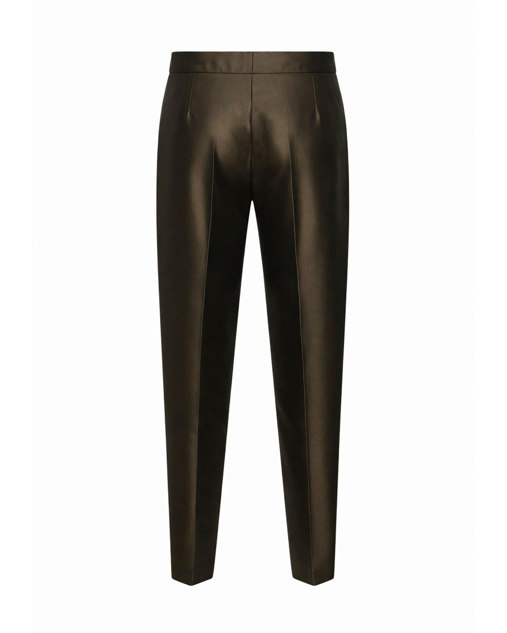 Max Mara Gray Khaki Silk Blend Shantung Mstzinco Carrot Trousers