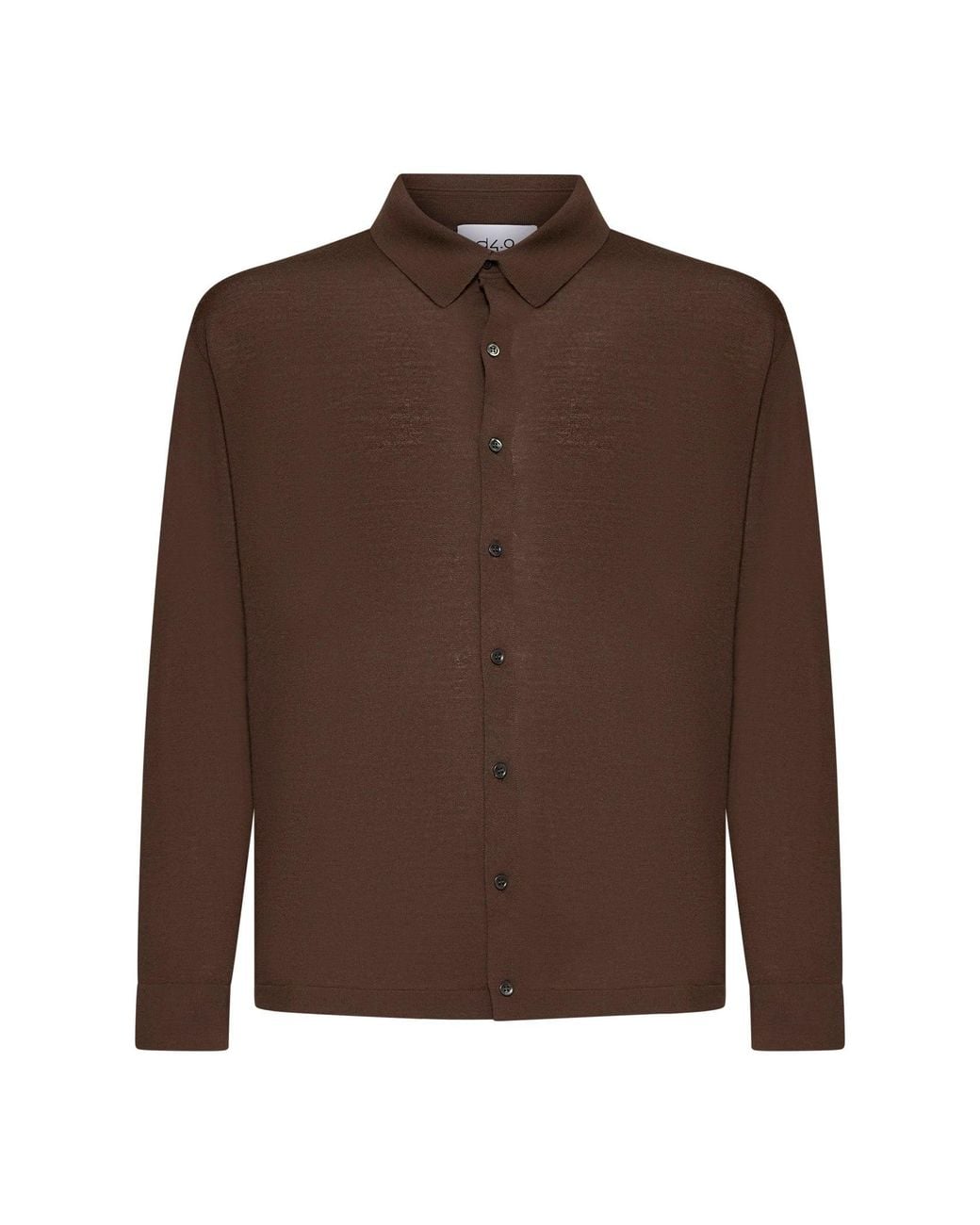 D 40 Brown Virgin Wool Knit Shirt for men