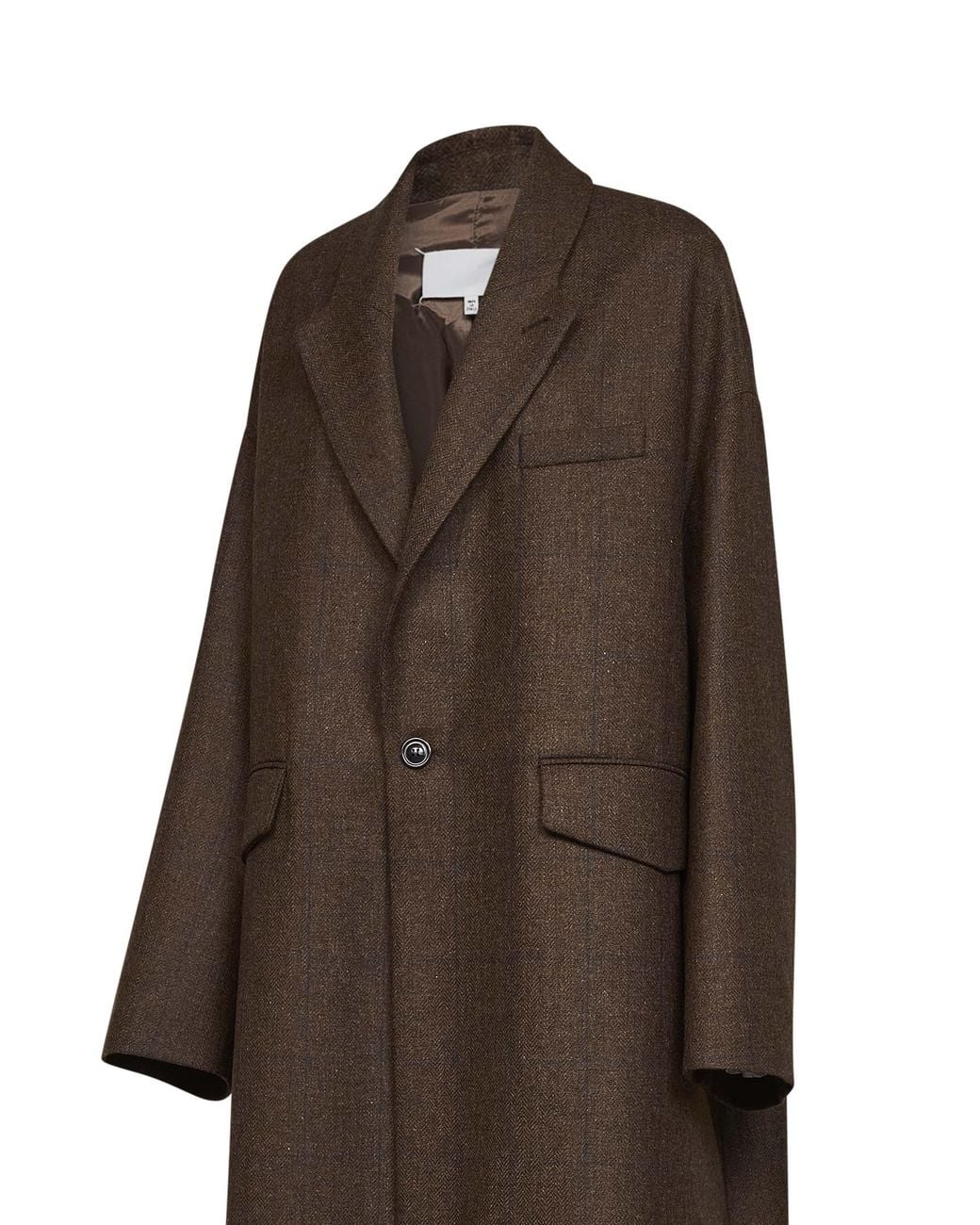 Maison Margiela Brown Check Wool Oversized Coat