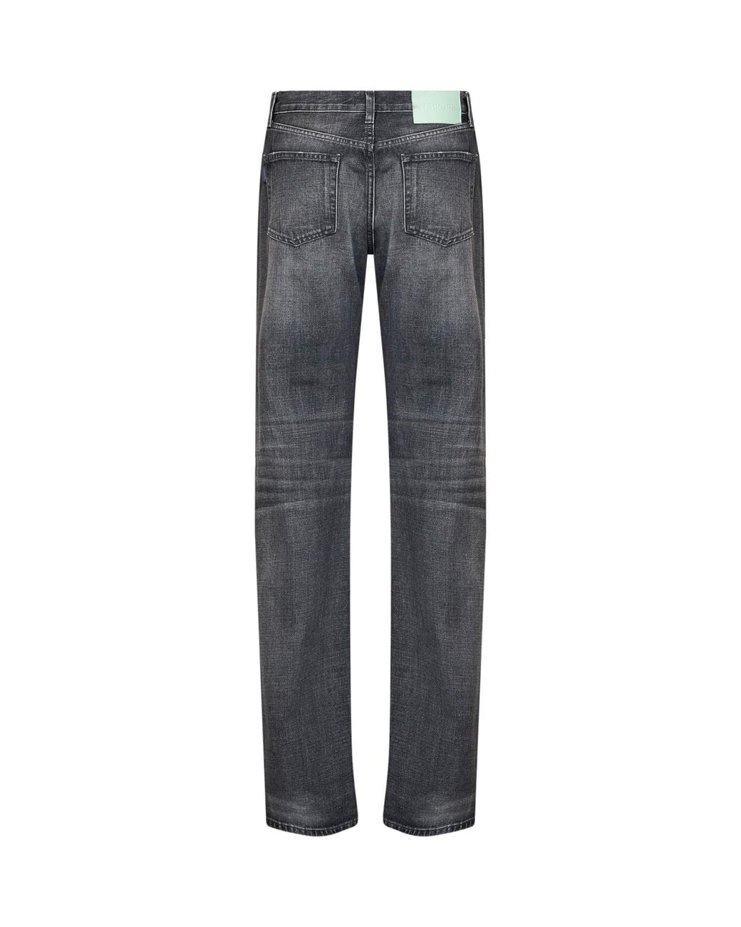 Haikure Gray Cotton Denim Star Straight-Leg Jeans