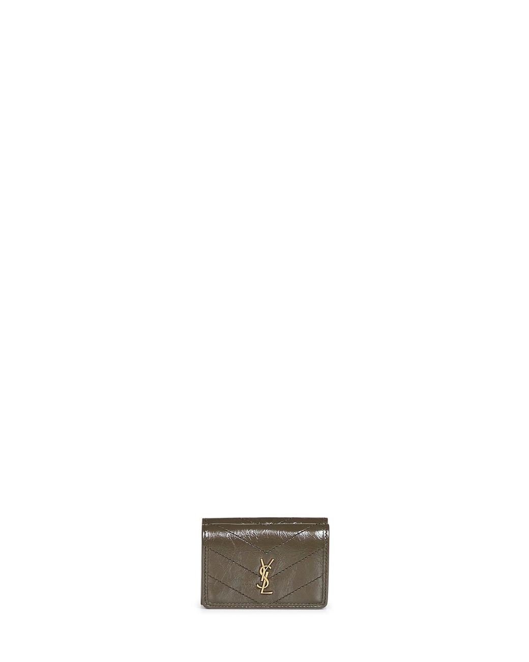 Saint Laurent White Niki Slim Tri-Fold Calf Leather Wallet <Br