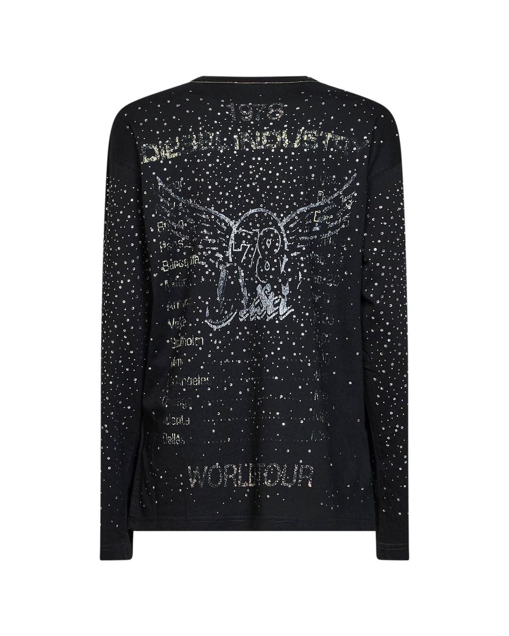 DIESEL Black Jersey Rhinestone-Embellished Printed T-Edro-Crt-Ls-C T-Shirt