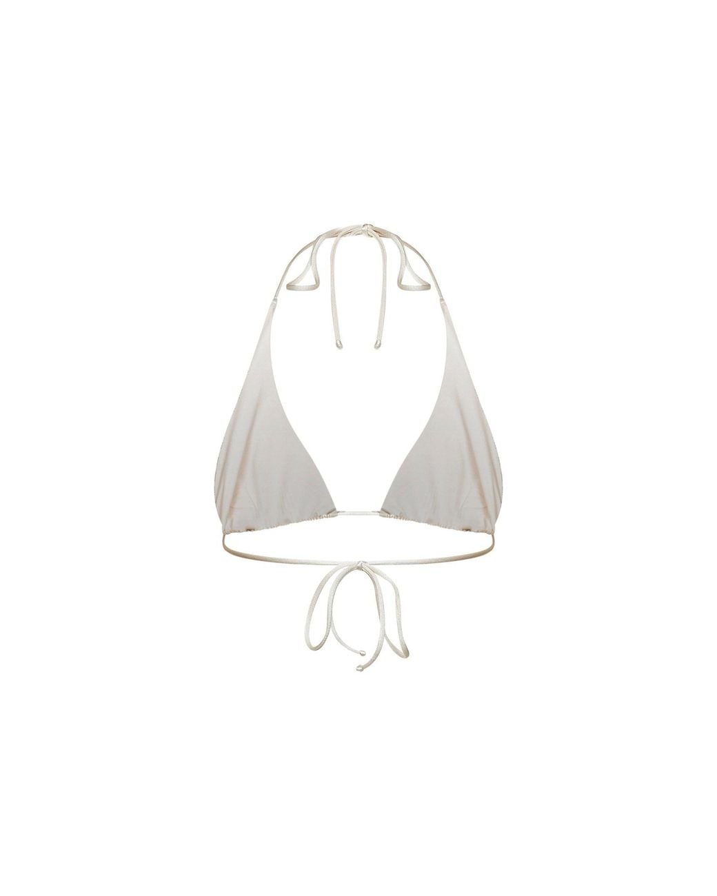 Mc2 Saint Barth White Rhinestone-Embellished Zebra Pattern Lycra Guiana Triangle Bikini Top