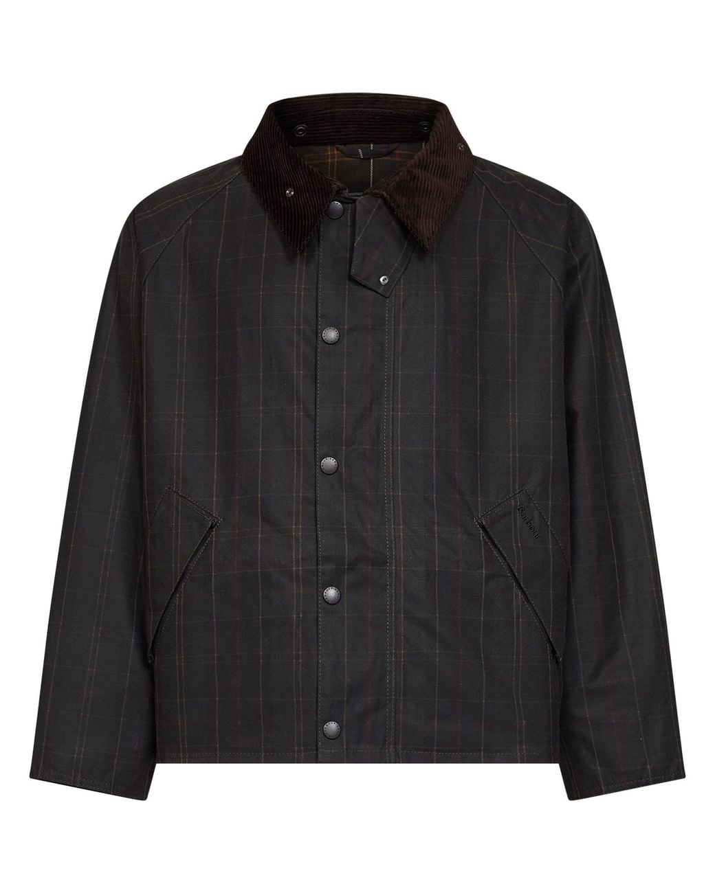 Barbour Black Tartan Transport Waxed Jacket for men