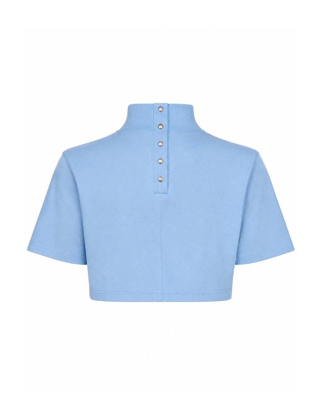 Alaïa Blue Sky Cotton Jersey Cropped T-Shirt