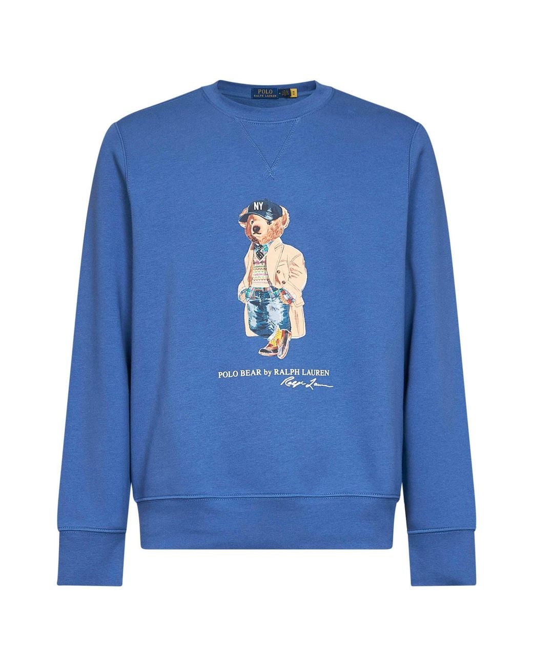 Polo Ralph Lauren Blue Light Cotton Blend Polo Bear Sweatshirt for men