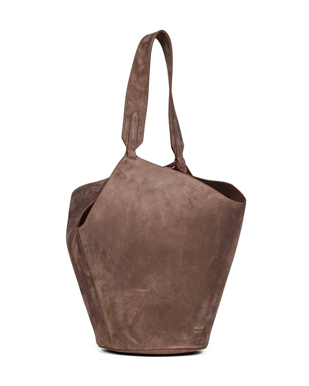 Khaite Brown Cedar Lotus Small Tote Bag