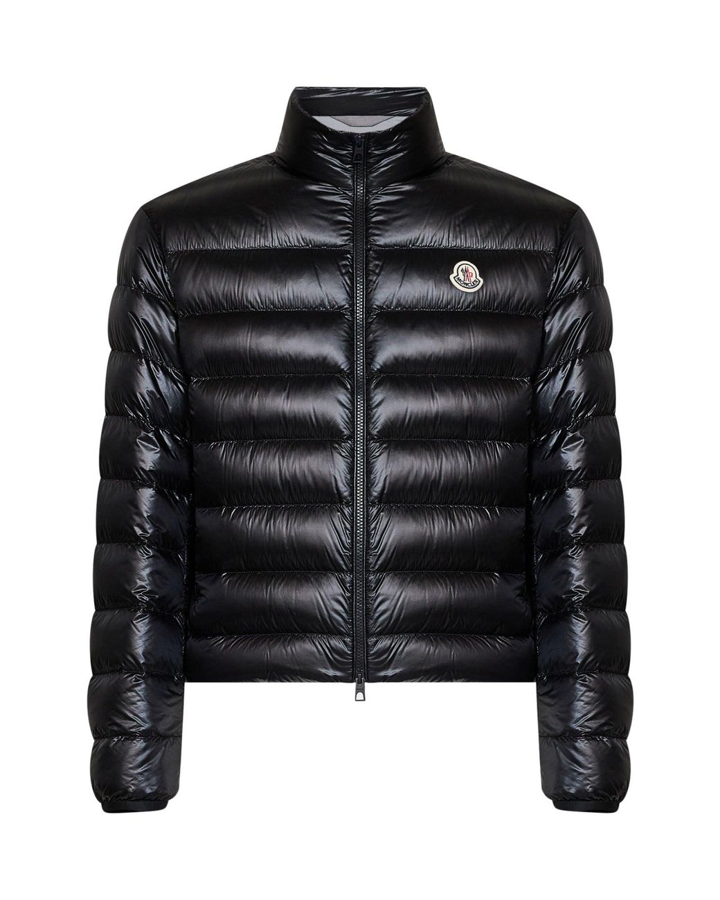 Moncler Black Short Down Jacket Sergesta Polyamide Padded for men