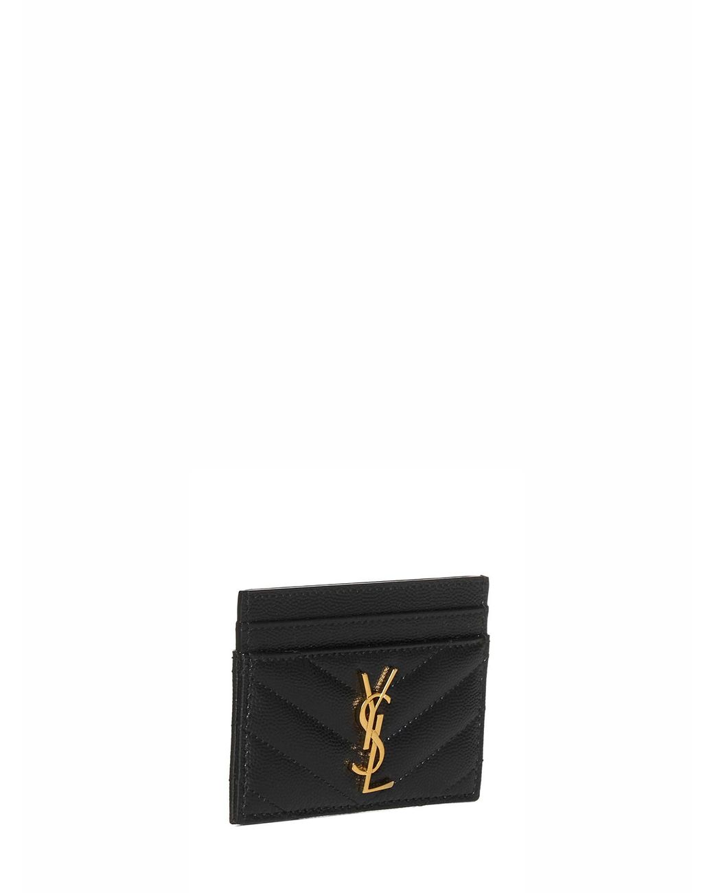Saint Laurent White "Cassandre Matelassã" Mini Cardholder