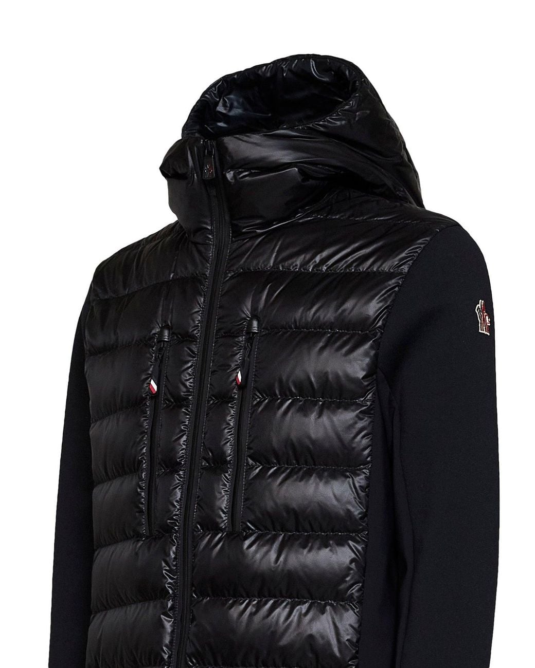 Moncler Black Padded Zip-Up Hoodie for men