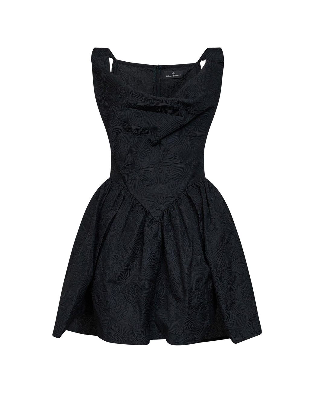 Vivienne Westwood Black Floral Jacquard Mini Sunday Mini Dress
