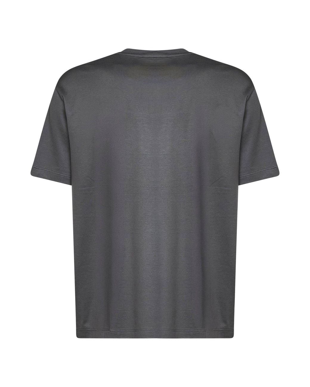 Giorgio Armani Gray Cotton Jersey Crewneck Embroidered Logo T-Shirt for men