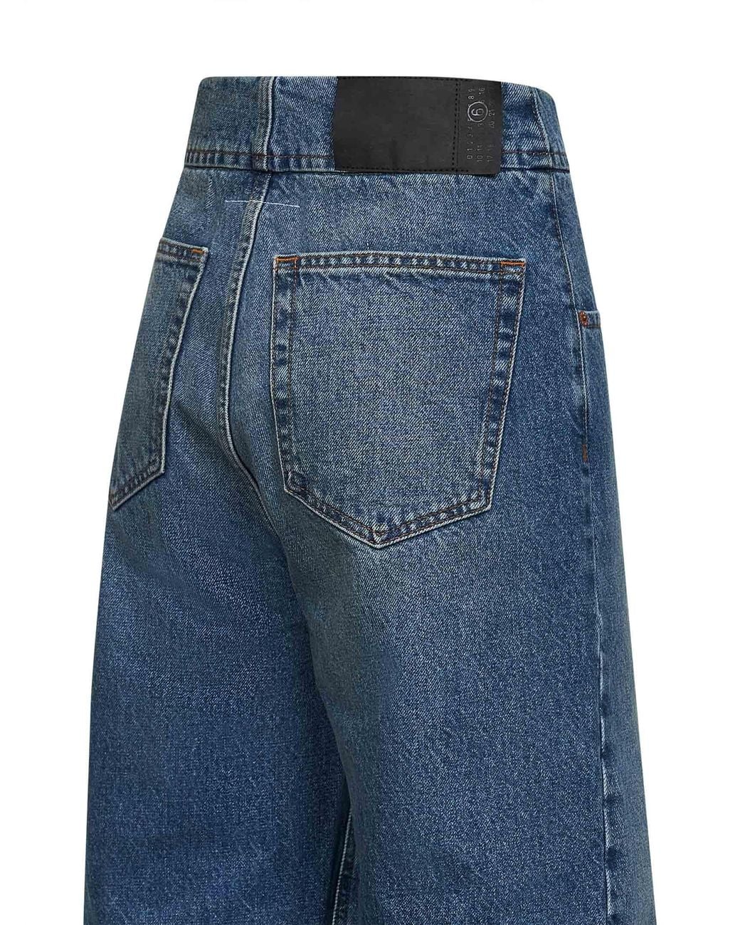 MM6 by Maison Margiela Blue Washed Denim Straight-Leg Jeans