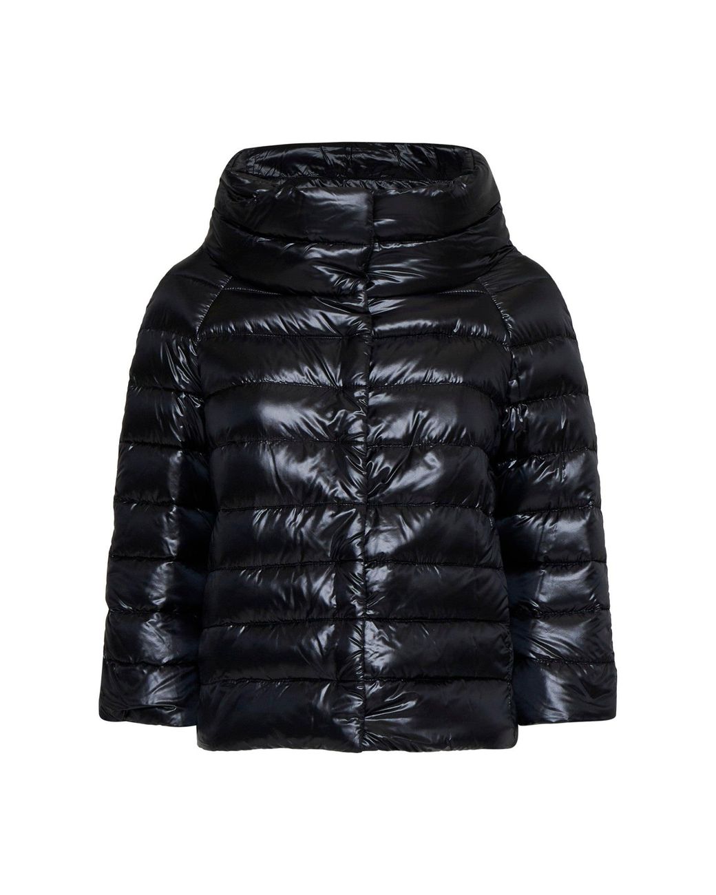 Herno Icons Black Short Sofia Quilted And Padded Nylon Down Jacket<Br