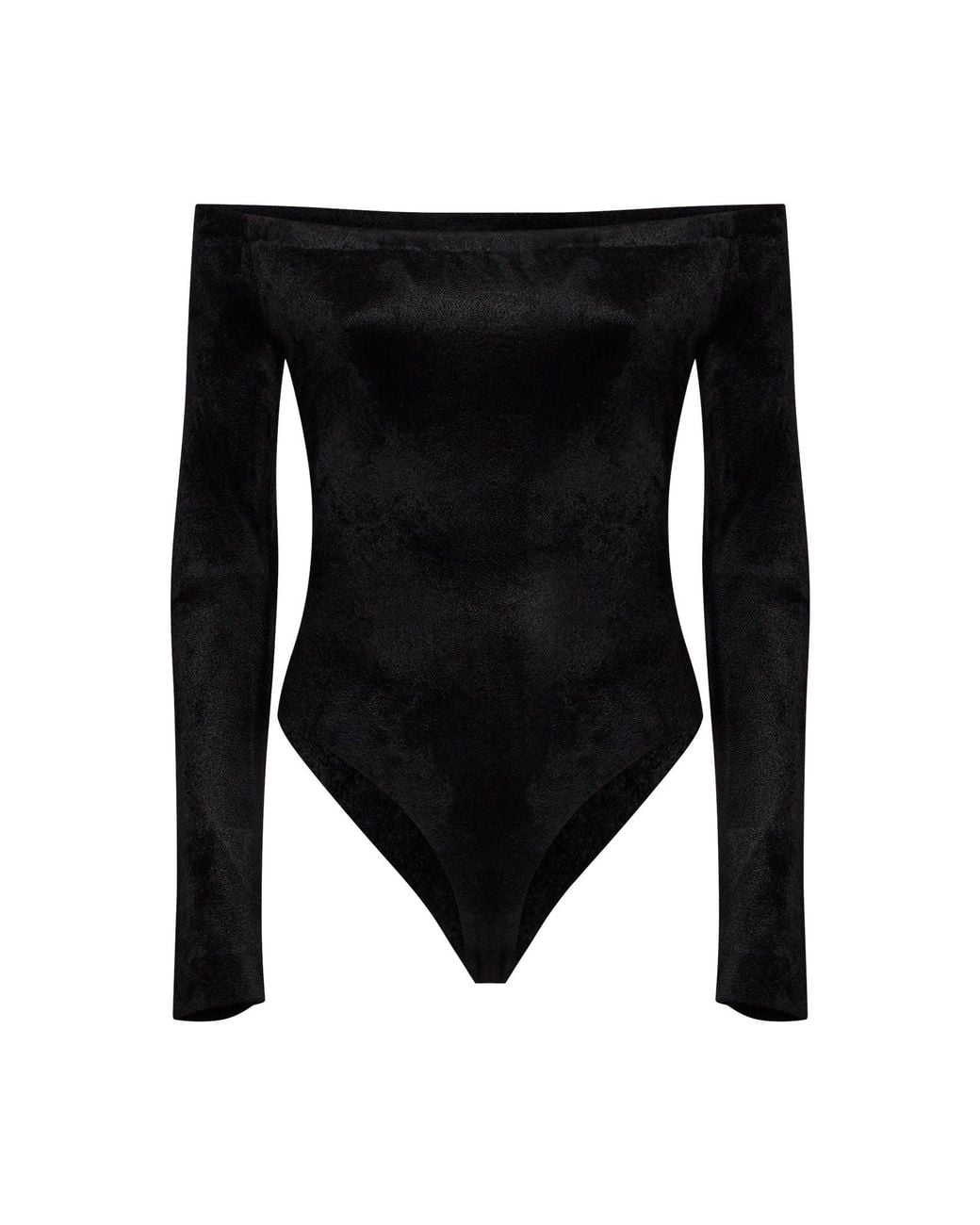 Alaïa Black Velvet Off-The-Shoulder Bodysuit