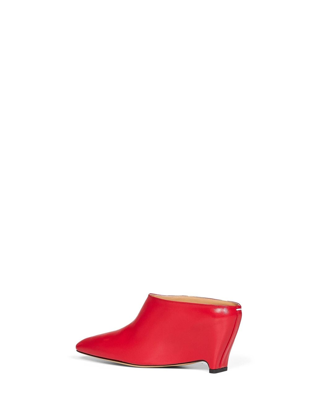 Maison Margiela Red Leather Heel-Less Mules