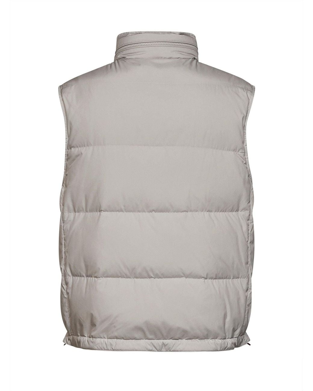 Brunello Cucinelli Gray Ice Bonded Nylon Padded Hooded Vest for men