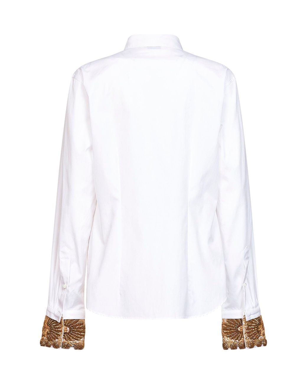 Dries Van Noten White Cotton Poplin Chloris Embroidered Shirt