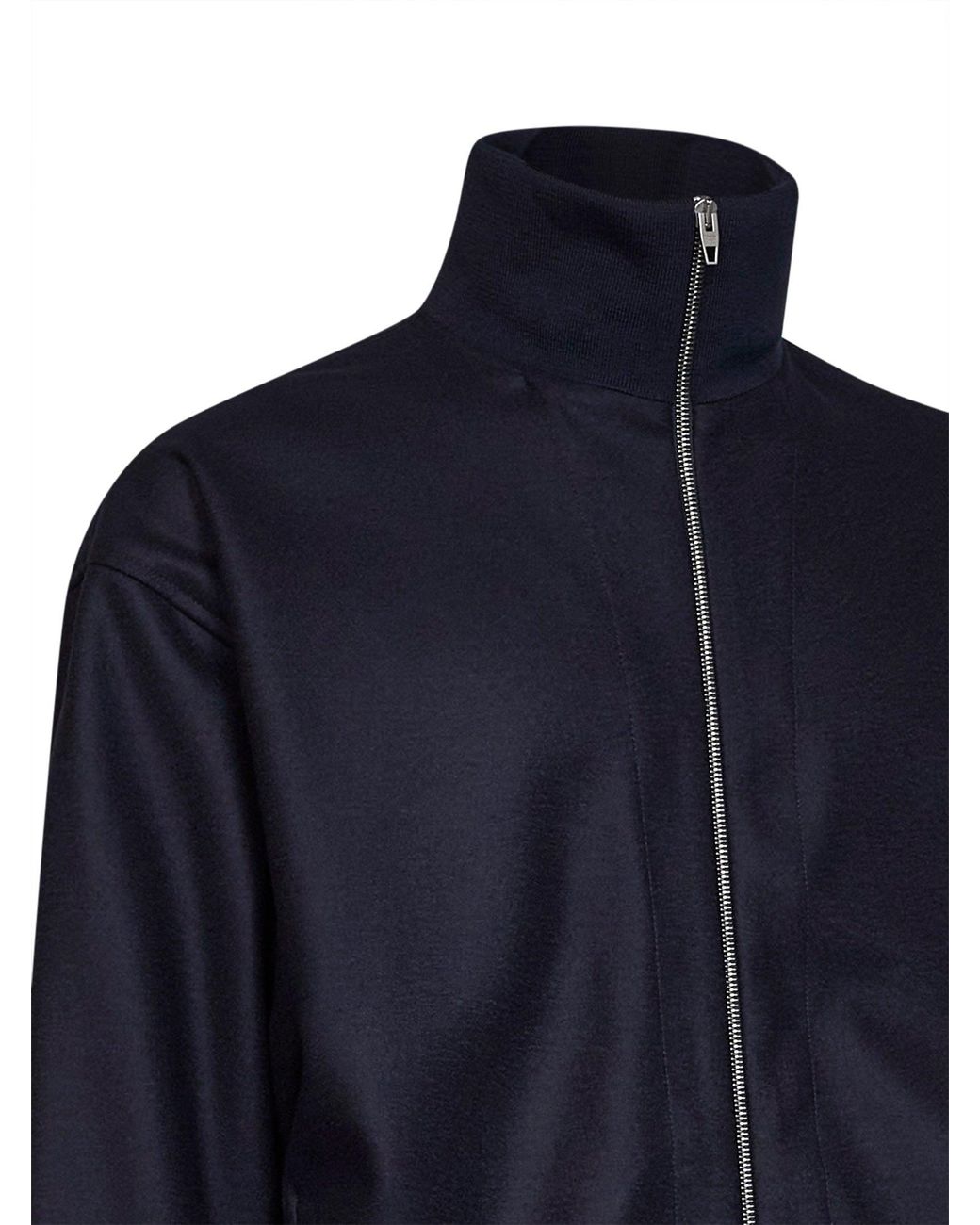 Jil Sander Blue Midnight Melton Wool Zip-Up Jacket for men